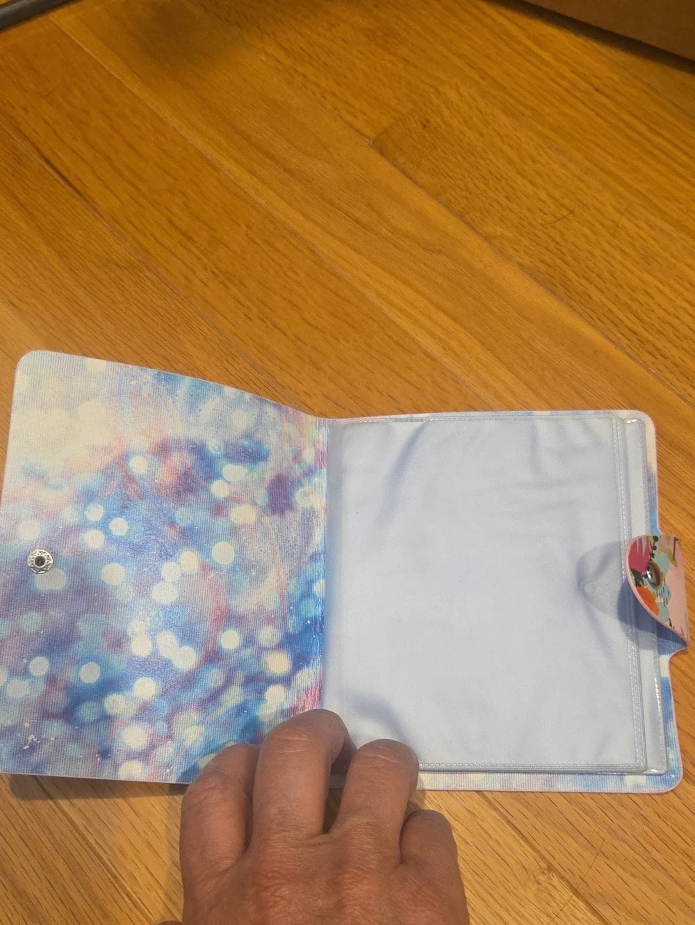Floral Handmade Leather Pink Snap-Closure Photo Travel Notebook